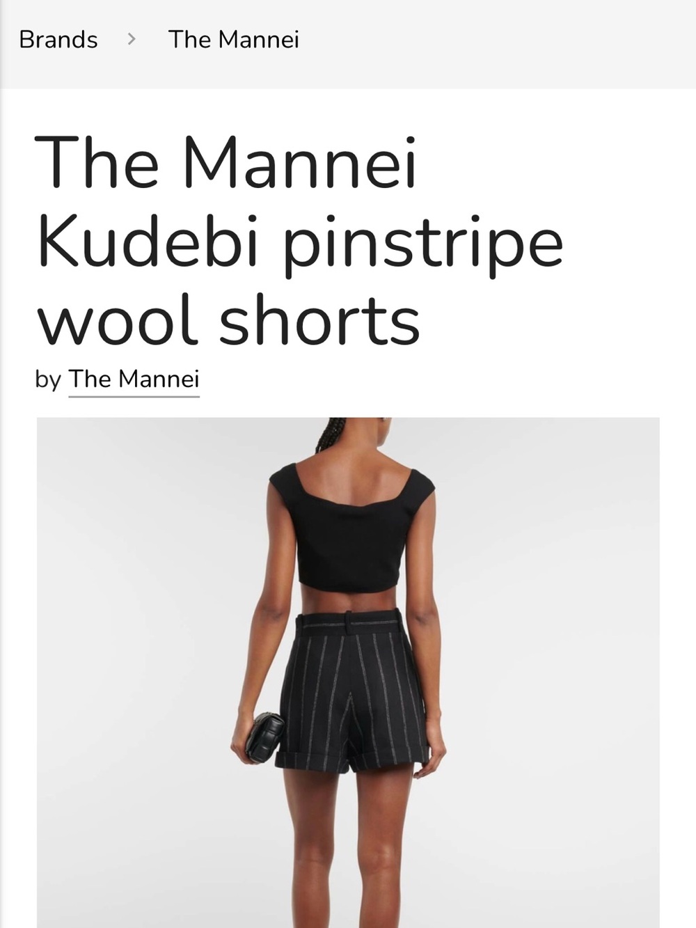 The Mannei kudebi High-Waist Pinstripe Wool Shorts